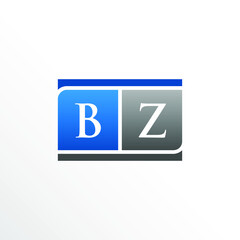 Initial Letter BZ Square Logo Design
