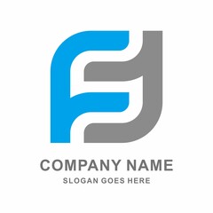Monogram Letter F Business Company Vector Logo Design