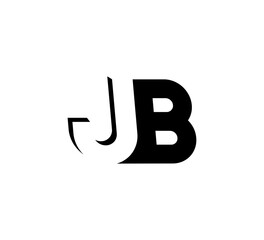 Initial letters Logo black positive/negative space JB