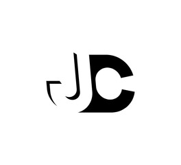 Initial letters Logo black positive/negative space JC