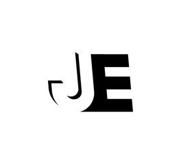 Initial letters Logo black positive/negative space JE