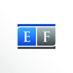 Fototapeta premium Initial Letter EF Square Logo Design