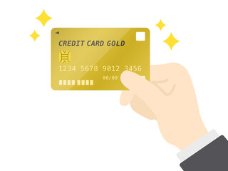 ゴールドクレジットカードのイラスト