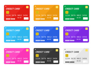 クレジットカードのカラーバリエーションセット