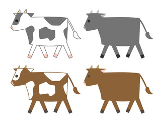 牛14　動物　イラスト 　セット