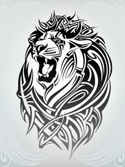 Lion head in the ornament