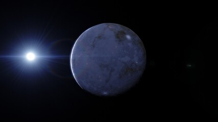 Deep space planets, awesome science fiction wallpaper, cosmic landscape. 3D render