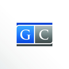 Initial Letter GC Square Logo Design