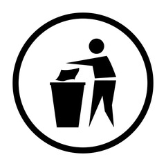 Throw garbage illustration, throw garbage icon