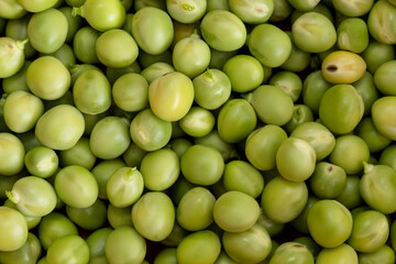 Closed up photography to a fresh green peas. 