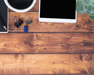 Business desk Top view