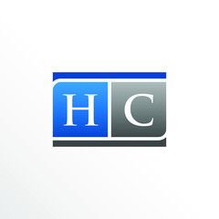 Fototapeta premium Initial Letter HC Square Logo Design