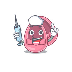 Baby girl shoes humble nurse mascot design with a syringe