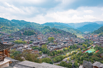 Fototapeta na wymiar Xijiang Miao Village, Leishan County, Kaili, China