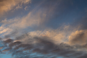 Fototapeta premium Beautiful clouds during sunset. Resource for designers.