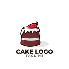 Simple minimalist bakery cake restaurant logo design vector template 