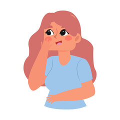 Isolated happy woman