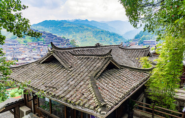 Fototapeta na wymiar Xijiang Miao Village, Leishan County, Kaili, China