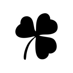 Shamrock vector icon black silhouette on white background