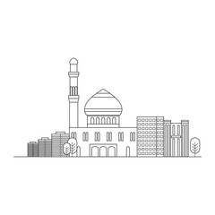 Obraz premium Outline of a city skyline