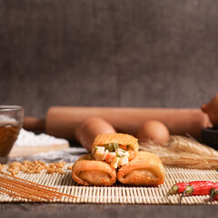 homemade cookies on a wooden table