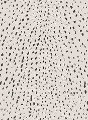 Deer fur inspired animal print. Abstract animal print seamless pattern design with small black spots on white background. Animal print for fashion, textile, interior design. © Moab Republic