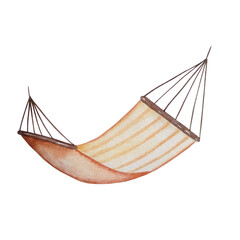 watercolor brown leisure hammock with stripes