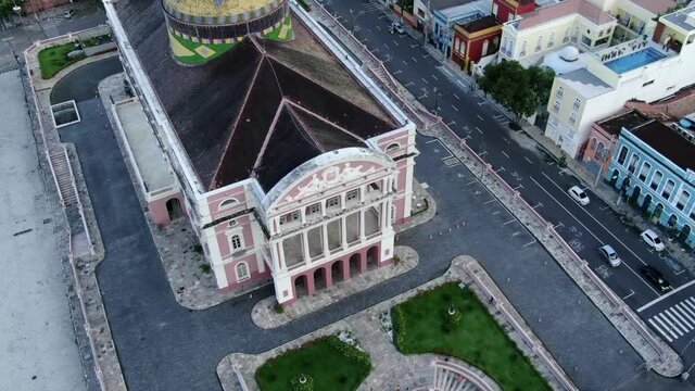 Teatro Amazonas - Opera House - Theater Amazonas - Largo S&atilde;o Sebasti&atilde;o - Monumento - Pattern - Stones - Aerial View 