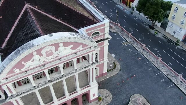 Teatro Amazonas - Opera House - Theater Amazonas - Largo S&atilde;o Sebasti&atilde;o - Monumento - Pattern - Stones - Aerial View 