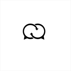 Vector sync chat icon concept logo design template illustration eps 10