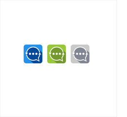 Vector set of chat messenger icon concept logo design template illustration eps 10