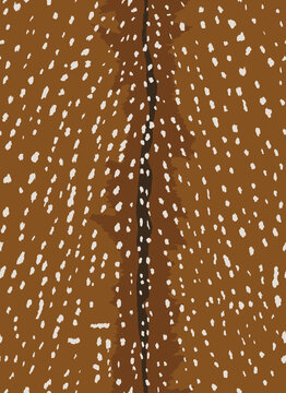 Seamless Chital/Axis Deer print pattern with white small spots on brown. Animal print seamless pattern for textiles, fashion, interior design.