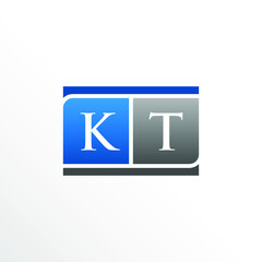 Initial Letter KT Square Logo Design