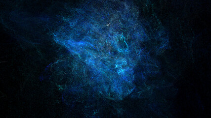 Futuristic colorful particles explosion shock wave flowing in cyber space de-focus abstract background