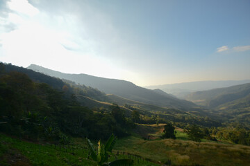 mountain landscape with clouds