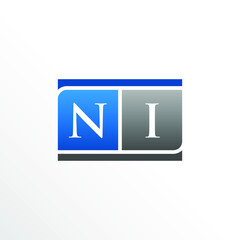 Initial Letter NI Square Logo Design