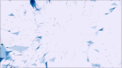 Naklejka premium Explosion of blue particles on the white background.