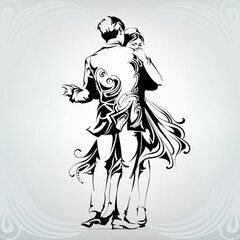 Silhouette of a dancing couple