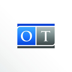Initial Letter OT Square Logo Design