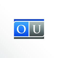 Initial Letter OU Square Logo Design