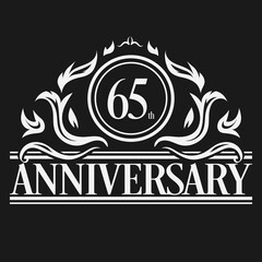 Luxury 65th anniversary Logo illustration vector