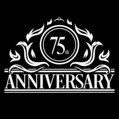 Fototapeta premium Luxury 75th anniversary Logo illustration vector