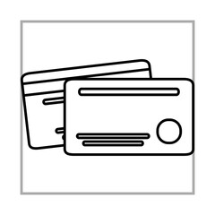 bank cards credit or debit money mobile marketing and e-commerce line style icon