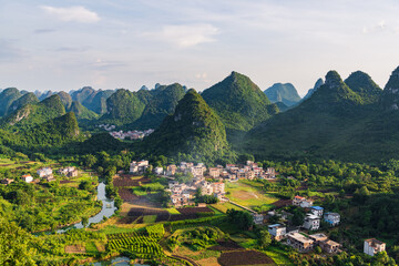 Fototapeta na wymiar Wuzhishan Scenic Area, Cuiping Village, Grape Town, Guilin, Guangxi China