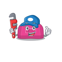 Obraz premium cartoon character design of woman sport bag as a Plumber with tool