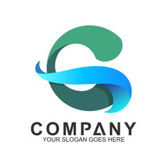 Wave Letter G Logo design template