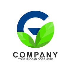 Obraz premium leaf letter g logo,health care, nature icon