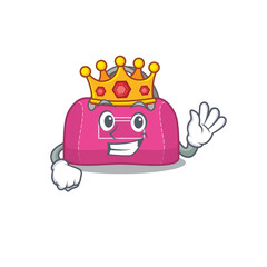 A Wise King of woman sport bag mascot design style with gold crown