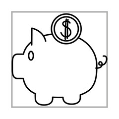 piggy bank money marketing and e-commerce line style icon