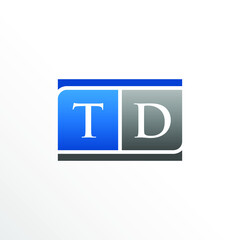 Initial Letter TD Square Logo Design